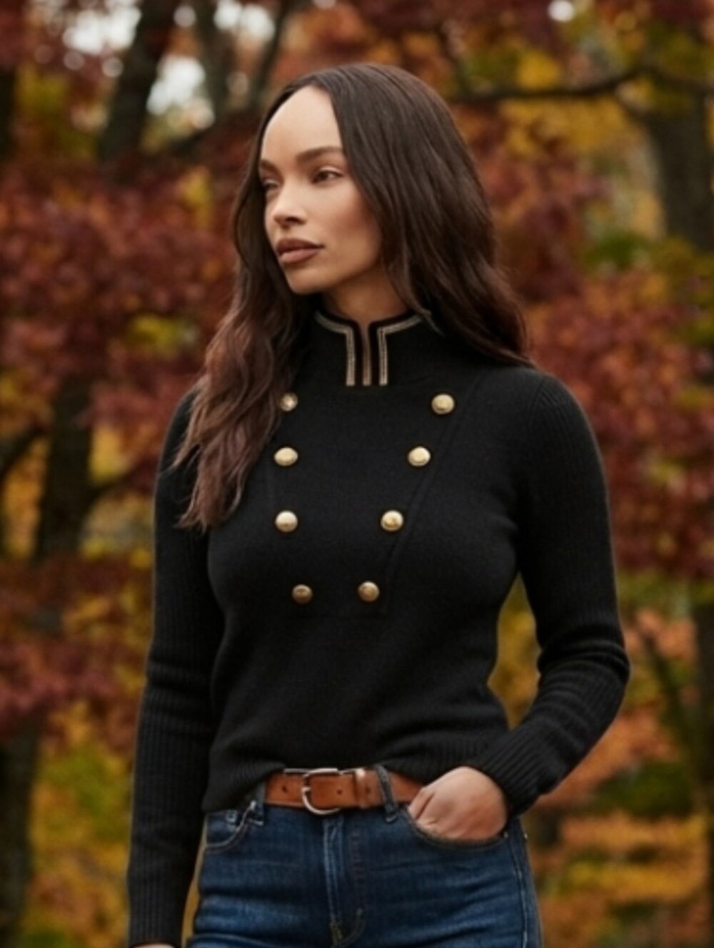 Lauren Ralph Lauren Military-Button Knit Sweater
